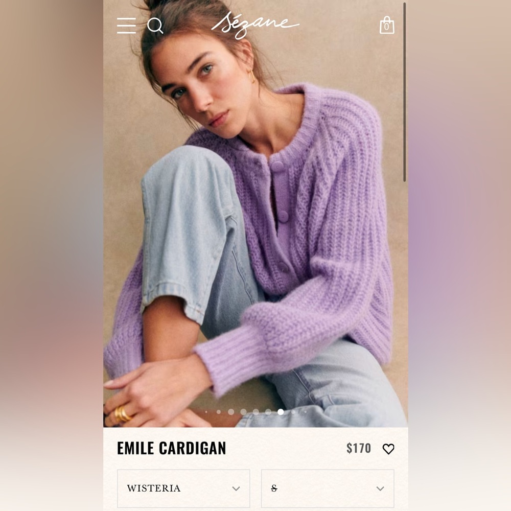 Sézane Emile Cardigan Wisteria